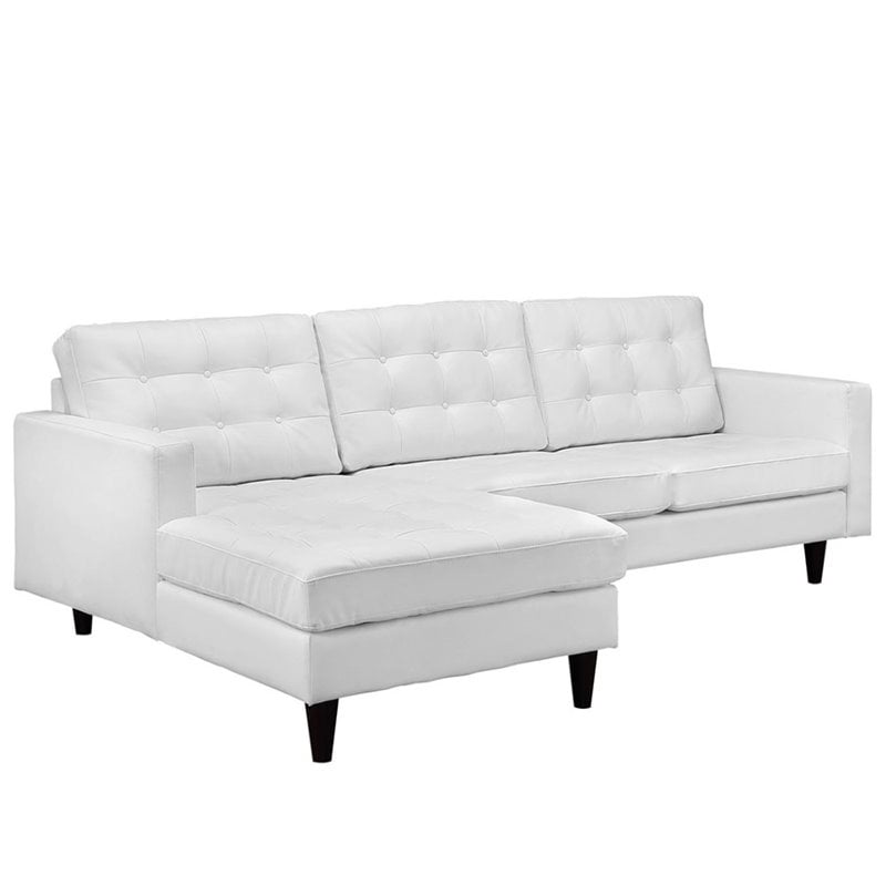 Modway Empress Left-Facing Leather Sectional Sofa, Multiple Colors ...