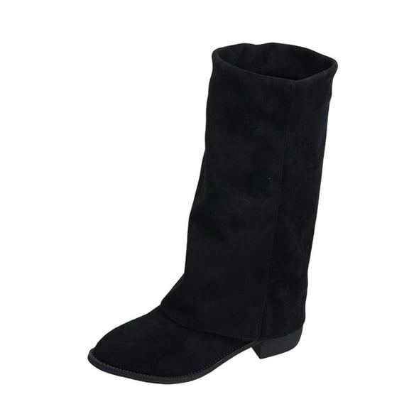 Wensltd Mid Calf Boots for Women Wide Width Fall and Winter Fashion Comfortable Riding Boots