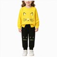 thumbnail image 3 of UAYOTSE 2T 3T 4T 4T Toddler Girl Cat Face Print Long Sleeve Sweatshirt + Jogger Pants 2Pcs Set Fall Winter Sporty Casual Outfit Size 4-5 Years, 3 of 9