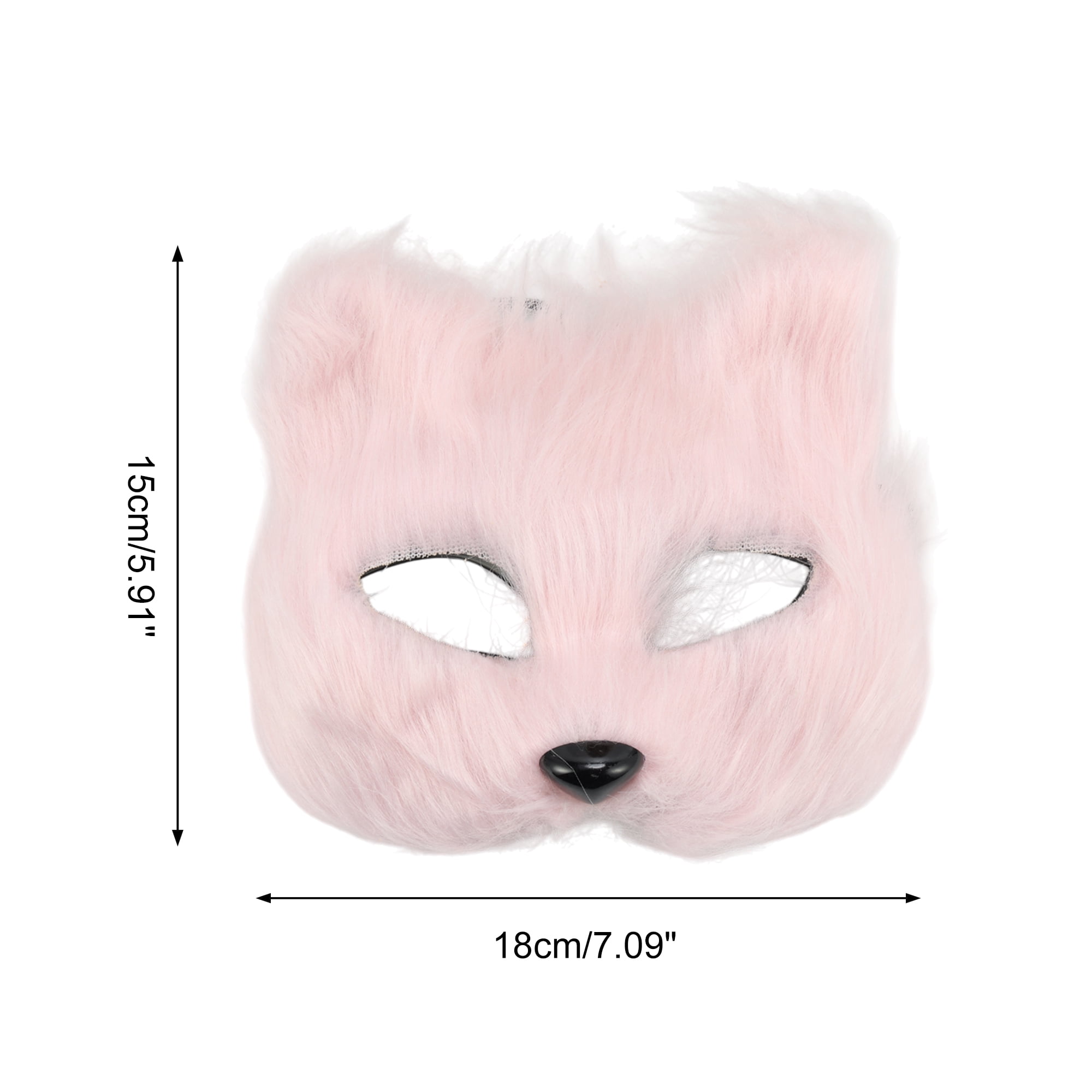 Unique Bargains 1 Pack Long-haired Foxes Party Mask Costume Events Pink