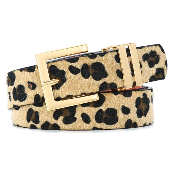 WHIPPY Women's Leather Belt for Jeans Dresses Leopard Waist Belt for Women Ladies Belts