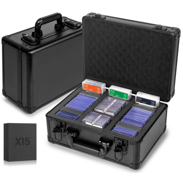 MIXPOET Graded Card Storage Box, Top Loaders Storage Case, Sports Trading Card Box, Cards Slab Case PSA MTG CSG BGS SGC Magnetic Holder, Waterproof C