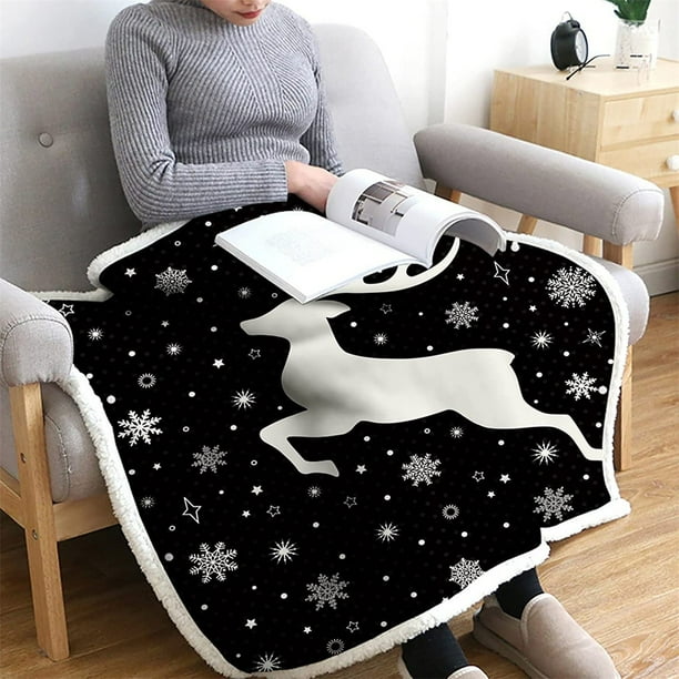 Teissuly Christmas Adults Baby Blanket, Warm Cardigan Cape Wearable Blanket Soft Plush Blanket Throw Wrap Cover Teissuly WER2023112000889