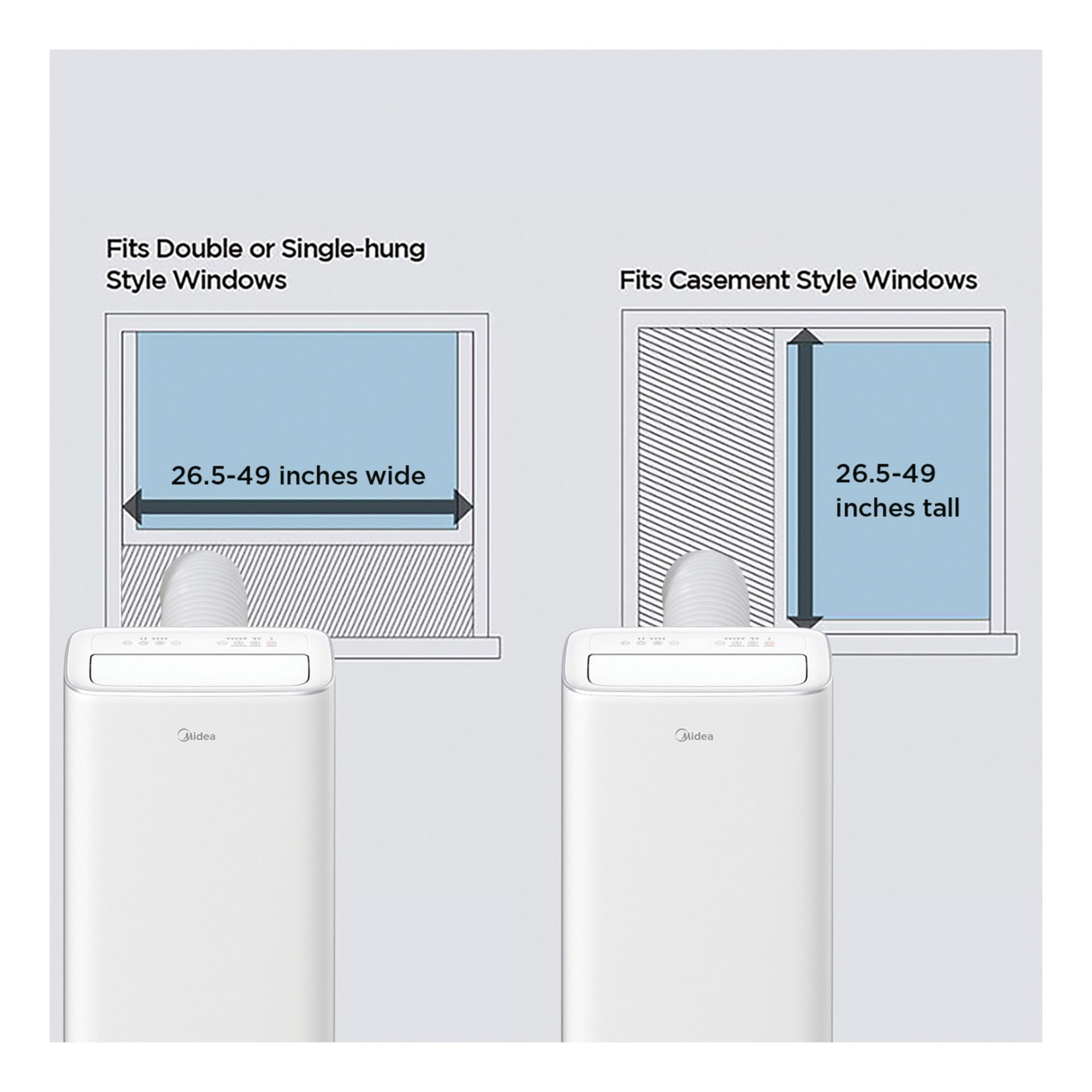Midea 10,000 BTU Portable Air Conditioner, Smart Inverter, 3-In-1 Ventilate, Dehumidifier, Cool, Comfortsense Remote, White, MAP10V1JWT-B