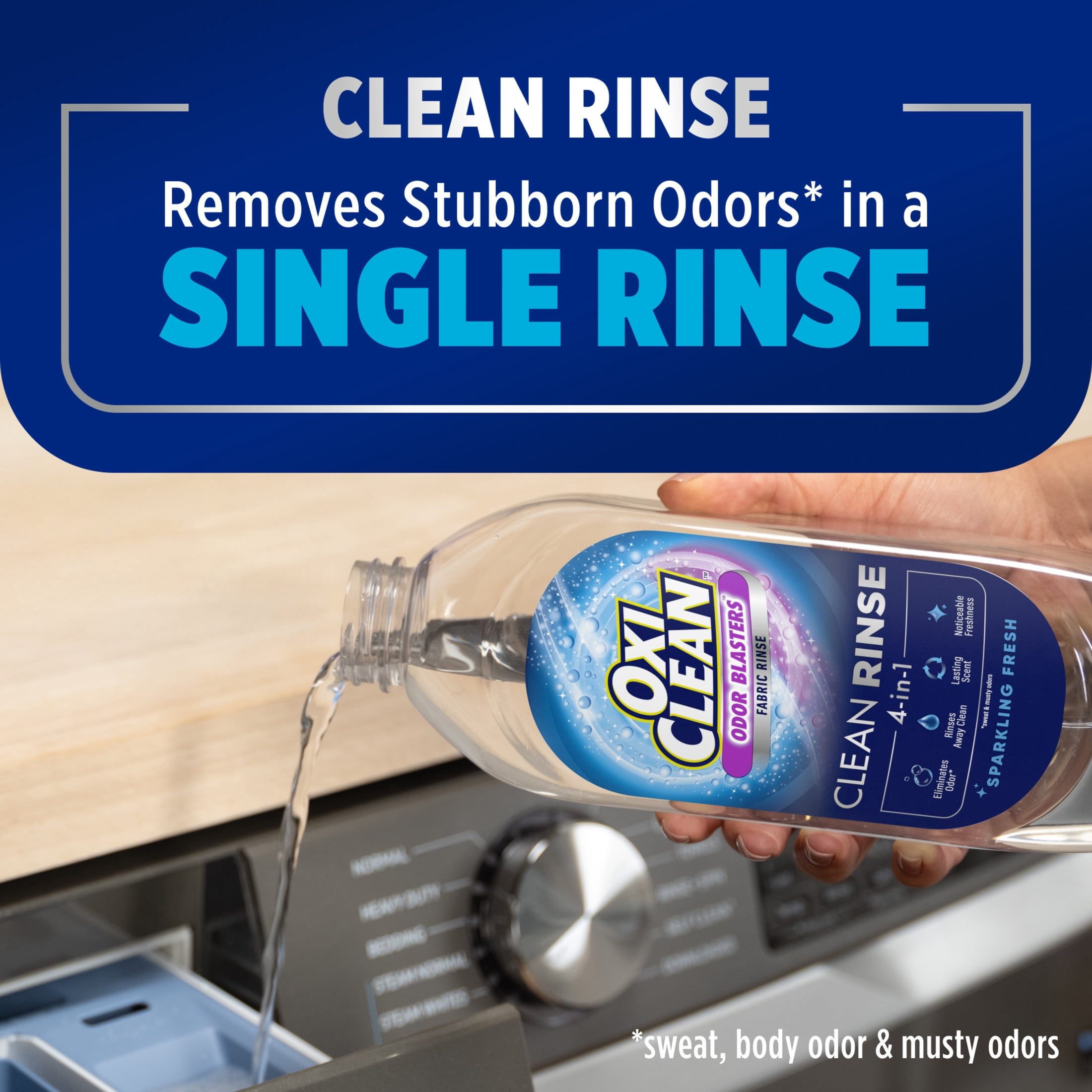 (4 pack) OxiClean Odor Blasters Fabric Rinse, 4-in-1 Clean Rinse, Sparkling Fresh Scent, 50 fl oz