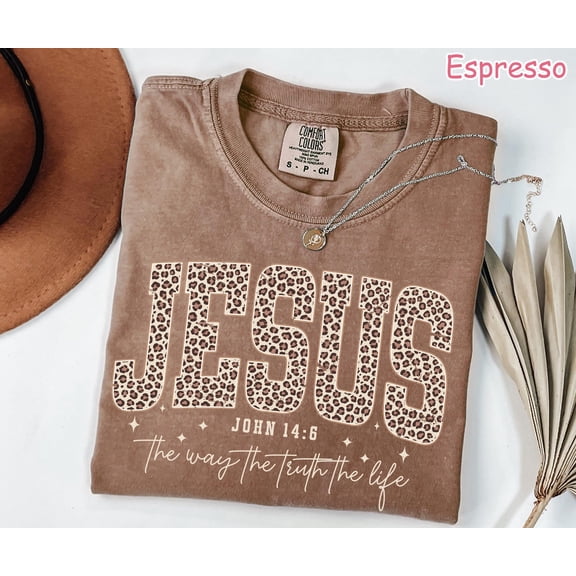 Christian Jesus Shirt Cheetah Print Bible Verse TShirt Trendy Faith Shirt Religious Women