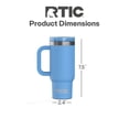 thumbnail image 4 of RTIC 16 oz Ceramic Lined Road Trip Tumbler, Leak-Proof Covered Straw Lid, Denim, 4 of 9