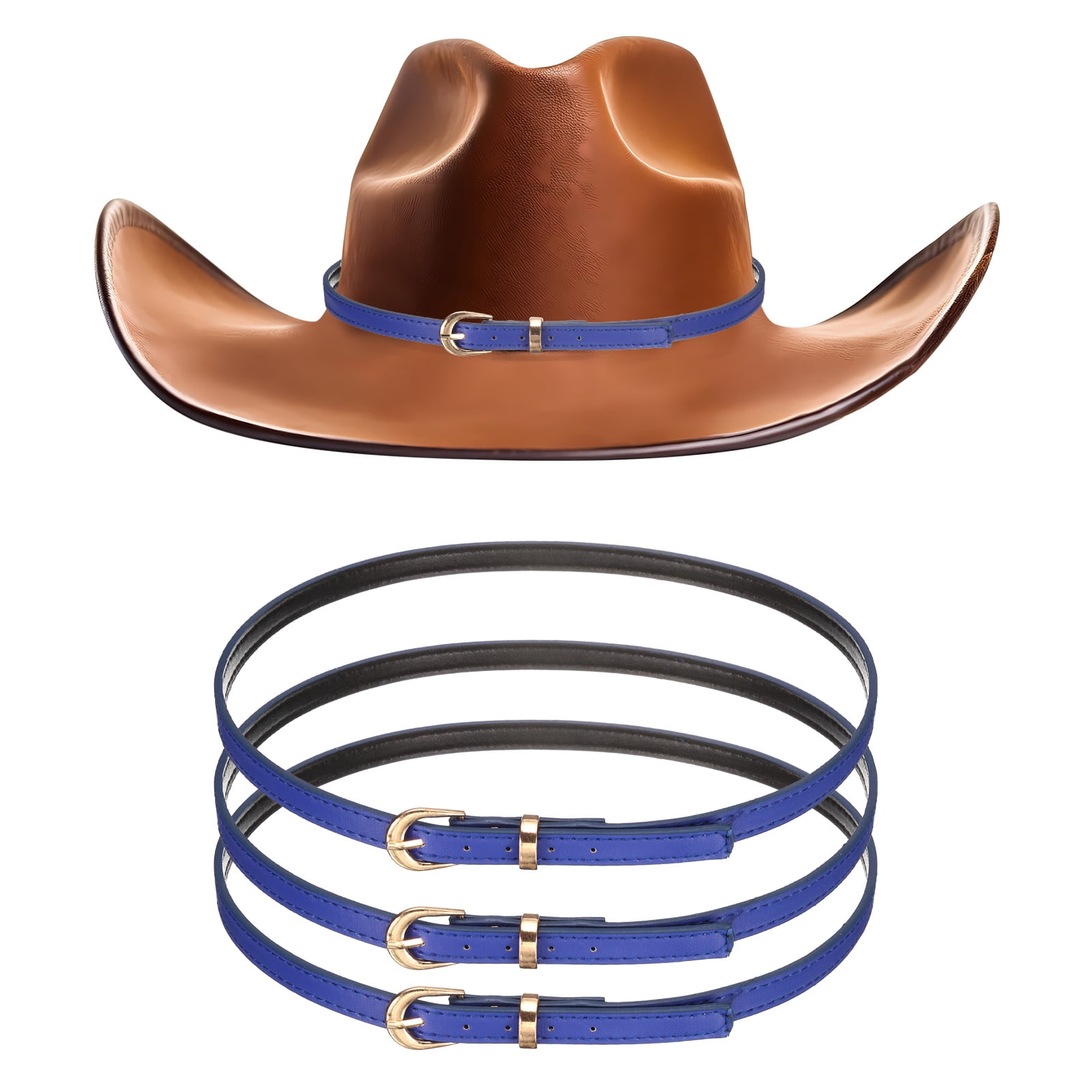 4 PCS Stretchable Hat Band Cowboy Hat Bands Bling Hat Belt  display picture 3