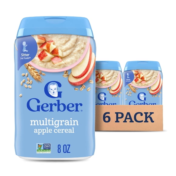 Cereal para Bebé Gerber Etapa 2 Multigrano Manzana 6PK