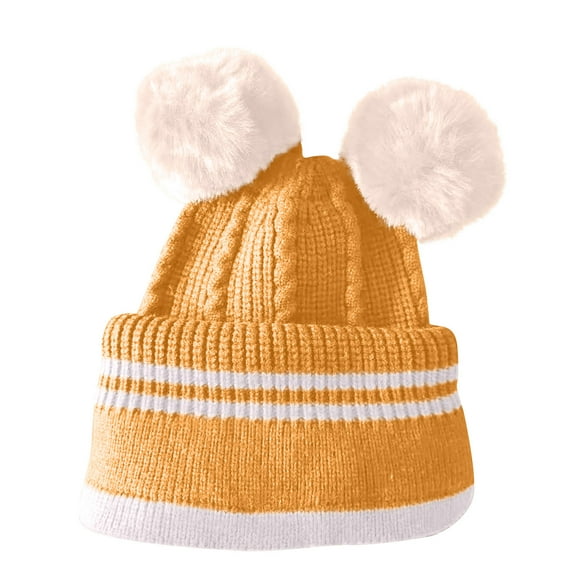 Diufon Toddler Kids Winter Hat Scarf Set Knitted Soft Hooded Scarves Unisex Baby Cute Windproof Warm Cap 2 in 1