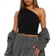thumbnail image 1 of Tops de Mujer para Salir, Verano, , Top Corto, Camisetas Y2K, Corsé, Ropa de Entrenamiento de Moda 2025 Negro XS, 1 of 10
