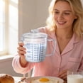 thumbnail image 6 of Glass Measuring Cup with Lid, Easy Grip Handle and V-Shaped Spout, Three Measurement Scale(OZ, Cup, ML), Coffee Milk Frothing Pitcher Latte Maker in Kitchen Restaurant, 6 of 6