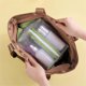 thumbnail image 4 of Bolsa de maquillaje, bolsa de viaje portátil, transparente, para artículos de tocador, para el cuidado de los ojos, para brochas, para la boca, bolsa de almacenamiento de gasa roja Akmoler, 4 of 8