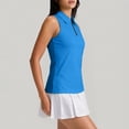 thumbnail image 5 of Hearthz Women's Sleeveless Golf Polo Shirts Quarter Zip Collared Womens T Shirts Quick Dry Workout Tennis Polo Shirts for Women, 5 of 8