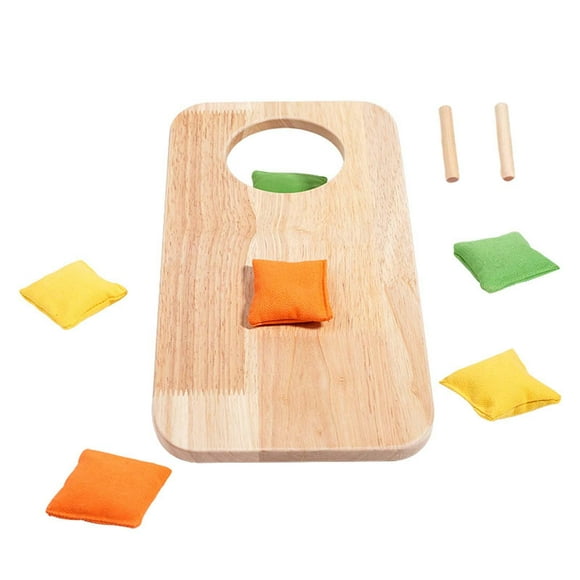 Bunblic Sandbag Throwing Game Toss Toys Set Exercising Practical Wood Toss Board Bean Bag Toss Games for Garden Bedroom Desktop Tools