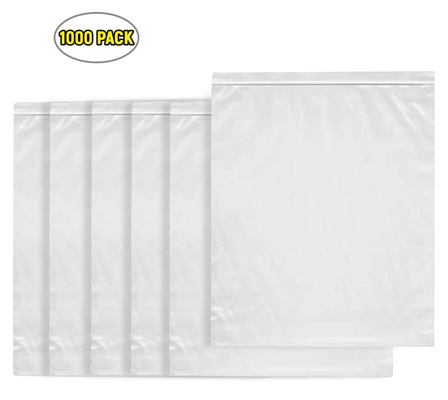 1000 Clear Reclosable Plastic Zip Lock Bags Resealable Zipper Bag 10" x 13"2 Mil 