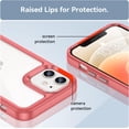 thumbnail image 4 of Case for iPhone 12 iPhone 12 pro Case Slim Dropproof [Defend from Drop/Scratch/Slip/Fingerprint] Clear Acrylic Hard Back Soft TPU Bumper Hybrid Phone Cover for iPhone 12 Pro/12-Red, 4 of 16