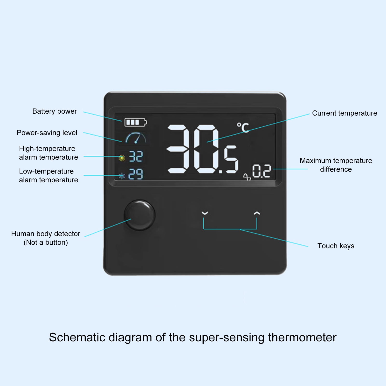 Aquariums LED Display Wireless Thermometers for Glass Container LED Digital Aquarium Thermometers On