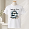thumbnail image 2 of Denim and Pearls Graphic T-Shirt, Short Sleeve Crew Neck Casual Tee, 2 of 9