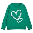 thumbnail image 5 of Atogsazn Toddler Girls Hearts Sweatshirt Kids Boys Casual Long Sleeve Pullover Sweatshirts Loose Fit Tops Clothing 01-Army Green 3-4 Years Fashion, 5 of 5