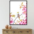 thumbnail image 2 of Bird Sitting On Cherry Blossom 16 in x 32 in Framed Painting Canvas Art Print, by Designart, 2 of 5