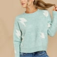 thumbnail image 4 of Qertyioot Chandails Tricotés pour Femmes, Blouse Mode Motif Chandail pour Femmes, 4 of 7
