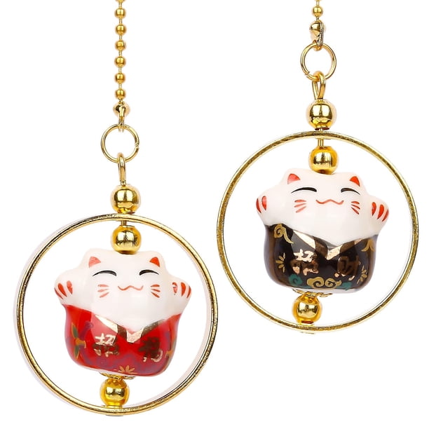 Amuleto de gato de la suerte para coche LIUYMXG Figura de porcelana colgante