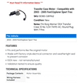 thumbnail image 2 of Transfer Case Motor - Compatible with 2003 - 2005 Ford Explorer Sport Trac 2004, 2 of 2