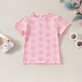thumbnail image 5 of Coerni Toddler Baby Girls' Summer Stripe Knit Sets Floral Print Short Sleeve Tops Shorts Sets Casual Comfort Clothes, 5 of 9