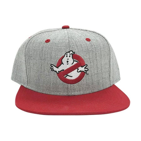 Ripple Junction Ghostbusters No Ghost Logo Flat Bill Snap Back Hat Heather Grey