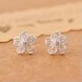 thumbnail image 4 of Fashion Flower Jewelry 925 Silver Stud Earring Wedding Party Gifts A Pair, 4 of 5