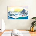 thumbnail image 3 of Elephant Stock Blazing Tree And Abstract Mountain Wall Art - Horizontal Canvas Wall Art - Living Room Wall Decor - Abstract Canvas - Beige And Yellow Decor - 12" x 8", 3 of 8