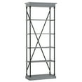 thumbnail image 4 of Weston Home Cabana Wood and Iron 5 Shelf Bookcase, Grey/Black, 4 of 5