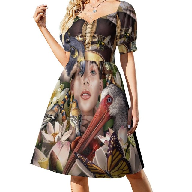 Nefertiti y las maravillas del Egipto Vestido de manga corta vestidos de noche para mujer Falda de verano para mujer