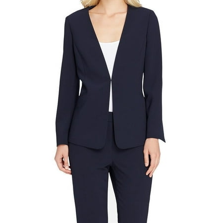 tahari collarless crepe