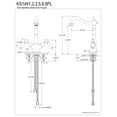 thumbnail image 2 of Kingston Brass KS1498PL Vessel Mounted Bathroom Faucet, Brushed Nickel, 2 of 2