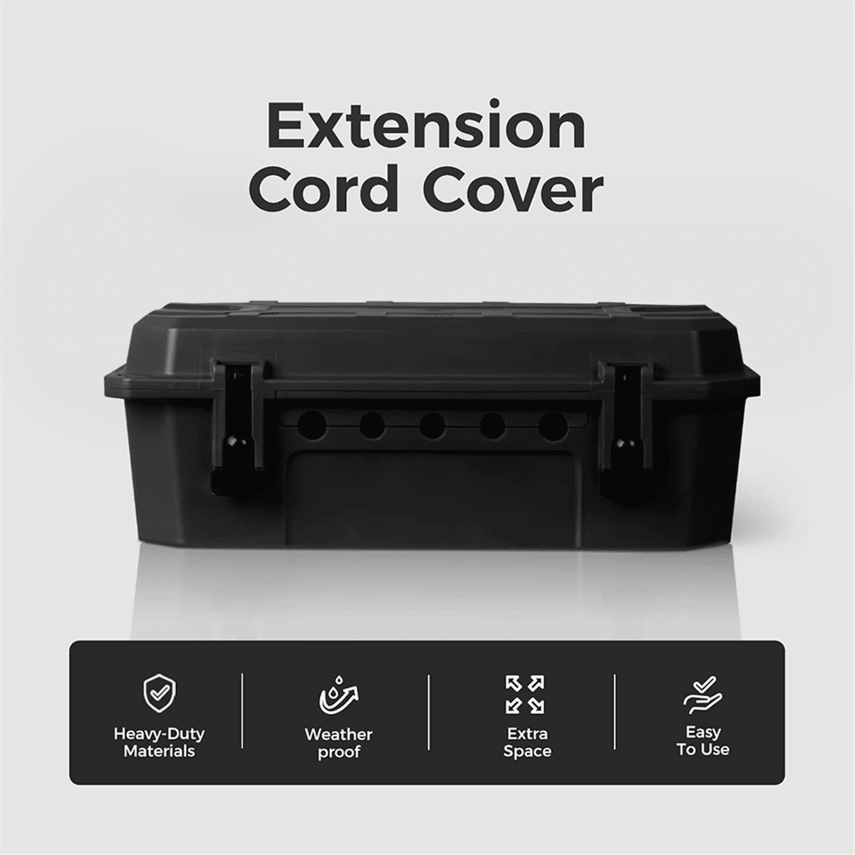 Outdoor Weatherproof Connection Box, Ip54 Water- Extension Cord Connection Box, Electrical Box to Protect Black