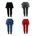 thumbnail image 2 of Overfox Kids Baby Little Girls Footless Leggings with Ruffle Tutu Skirt Pants 2-12Years, 2 of 9