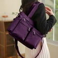 thumbnail image 6 of Gocvo Casual Tote Bags with Multiple Pockets, Nylon Large Capacity Crossbody Tote Bag, Working Bag for Ladies (Dark Purple), 6 of 9