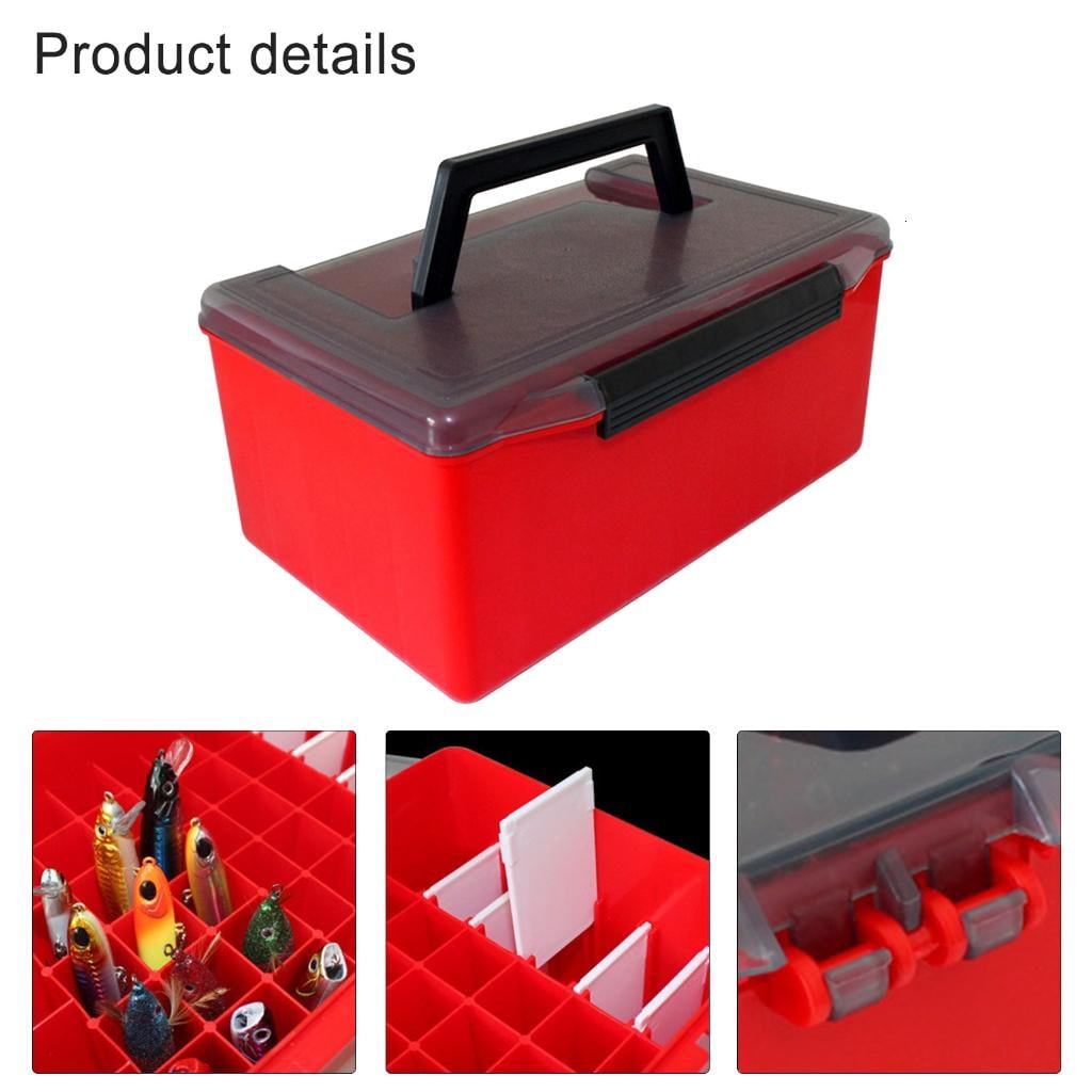 Yihuala 52 Grids Plastics Fishing Tackle Box Portable Squid Jigs Hard Lures Tool Case Fishing Lined Box Fishing Accessories