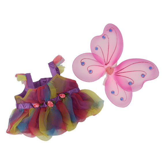 Plush Gear Fairy Butterfly Costume for 14"–18" Plush Bears – Wings & Dress-Up Outfit for Stuffed Animals