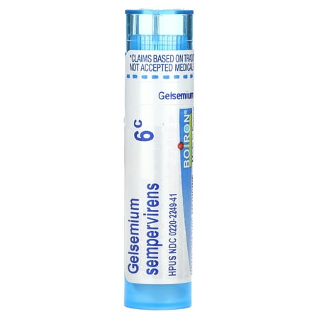 Boiron Gelsemium Sempervirens 6C, Homeopathic Medicine for Apprehension With Trembling, Headaches, 80 Pellets