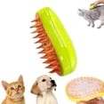 thumbnail image 5 of 3-in-1 Steamy Cat Brush, BunnyPony Cat and Dog Grooming Brush, Pets Steamy Brush, Self Cleaning Steam Cat Brush, Pet Massage Comb（Green), 5 of 5