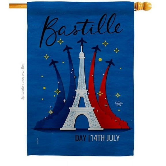 Ornament Collection H190158-BO 28 x 40 in. Bastille 14th July Regional Day Double-Sided Vertical Decorative House Flag
