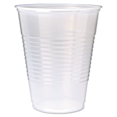 RK Ribbed Cold Drink Cups 12oz, Translucent, 50/Sleeve, 20 Sleeves/Carton