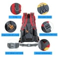 thumbnail image 3 of FLAMEHORSE Sac à Dos de Randonnée Extérieur Grande Capacité Rouge avec Multiples Poches et Sangles de Compression pour Camping, Voyage et Escalade, 3 of 6