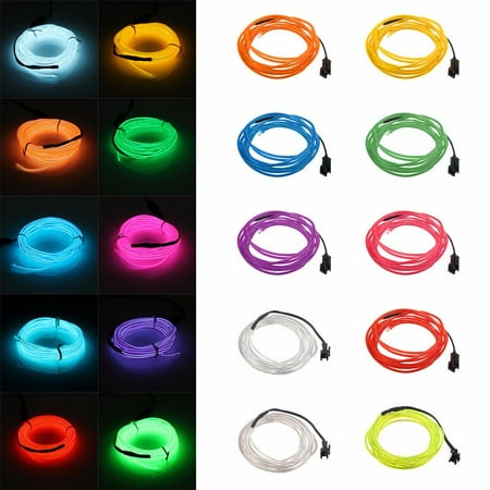 - 2/3M Flash Flexible Neon Light Glow El Strip Tube Wire Rope Kit