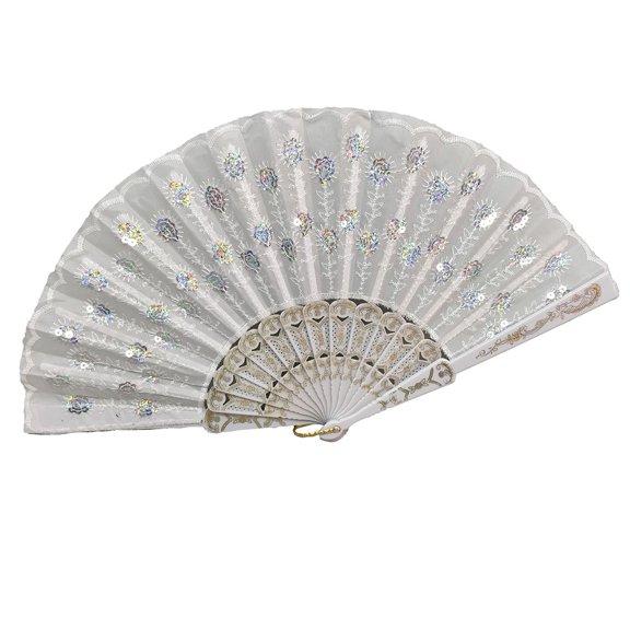 New Chinese Hand Held FAN Silk Folding Spanish Style Flower Dance Party Wedding