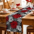 thumbnail image 5 of Red Black Flowers Table Runner 72 Inches, Abstract Botanical Floral Textured Plant Bed Runner Dresser Scarves Tabletop for Indoor Outdoor Parties/Ceremony/Banquet, 16" x 72", 5 of 9