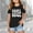 Black, variant on Girls Tshirts Graphic Letter Print Short Sleeve Shirts Shoulder Cut-Out Crewneck Tee Tops T-Shirts for Girls 7-8 Years